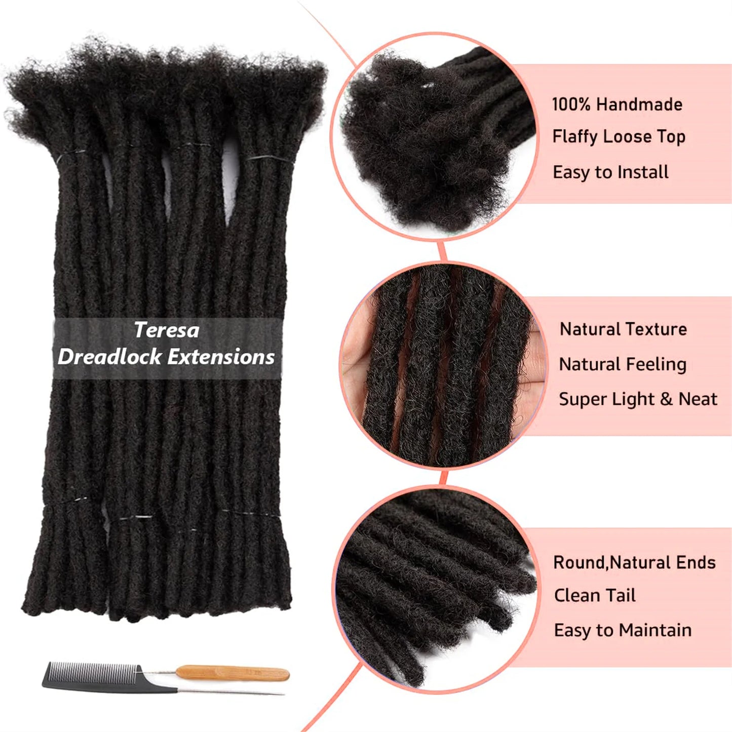 Dreadlocks Extensions Synthetic Dreads Hair  Reggae Hip-hop Synthetic Afro Kinky Style Locs Extensions For Men/Women - Shello's Creative Boutique