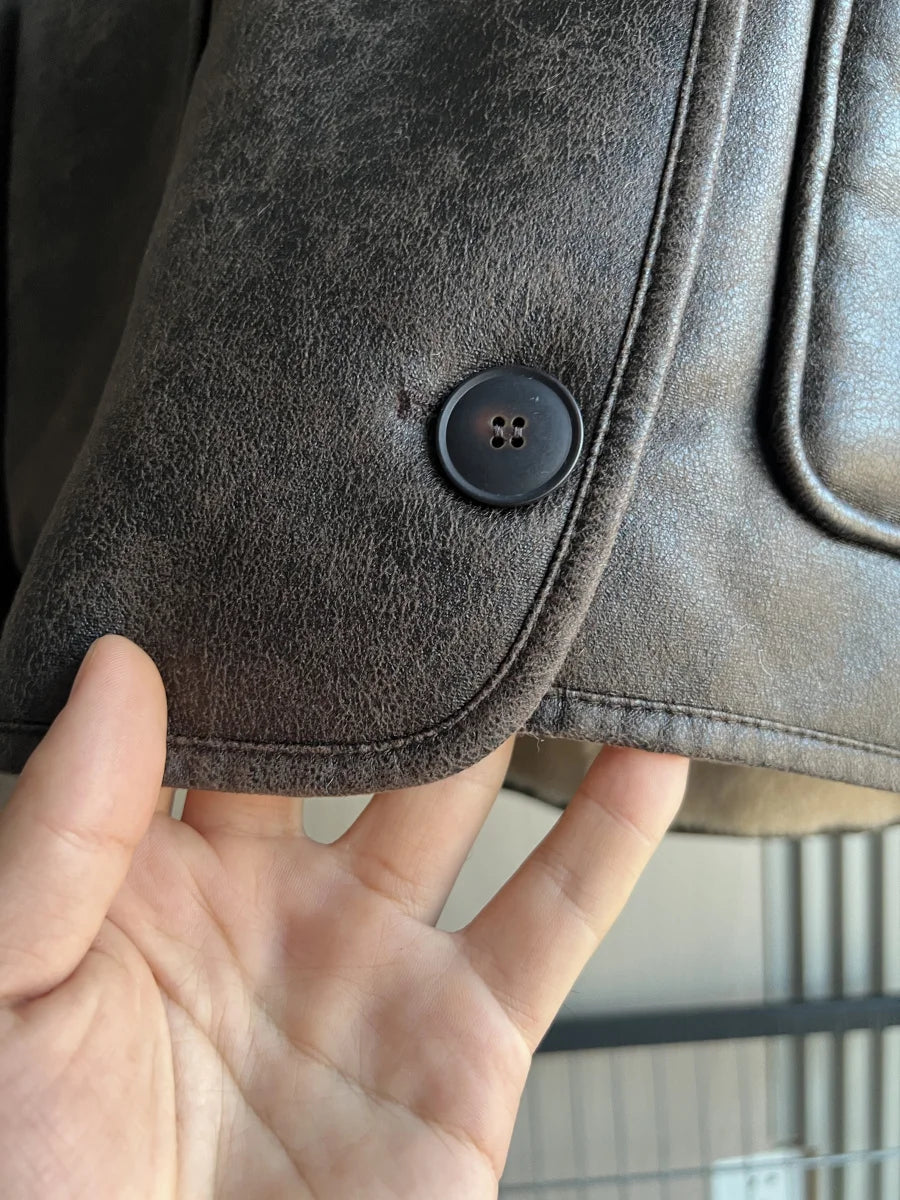 Women's Oversized Winter Jacket - Double-Sided Collar Warm Long Sleeve Coat