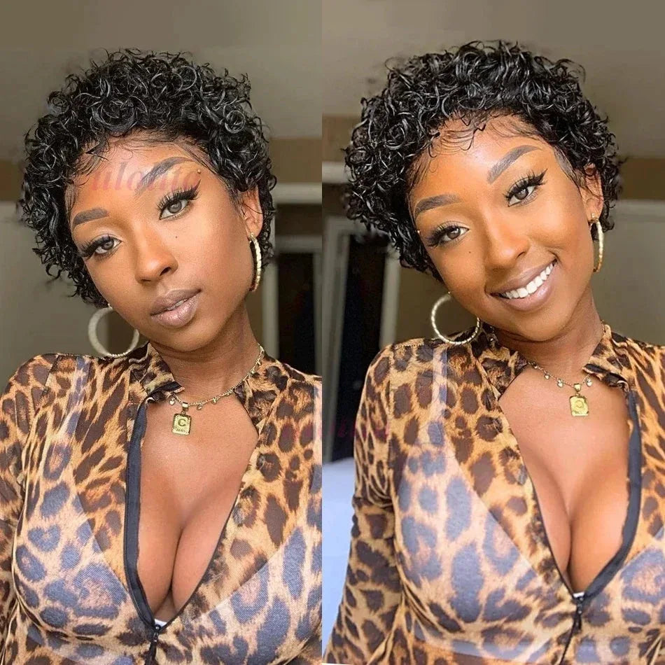 Pixie Cut Short Bob Wig - 100% Human Hair 13x4 Transparent Lace Frontal Wig - Shello's Creative Boutique