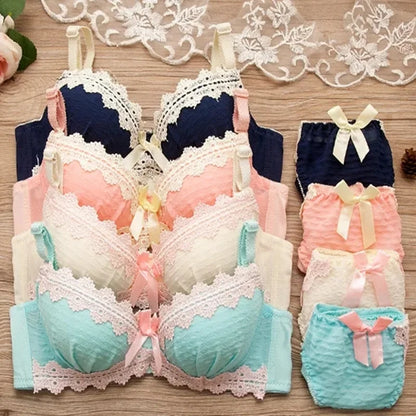 Wokeayer Vintage Plaid Push-Up Bra & Panty Set – Seamless Wire-Free Lingerie for Women, Sexy Fitness Underwear (Sizes 70A–80B)