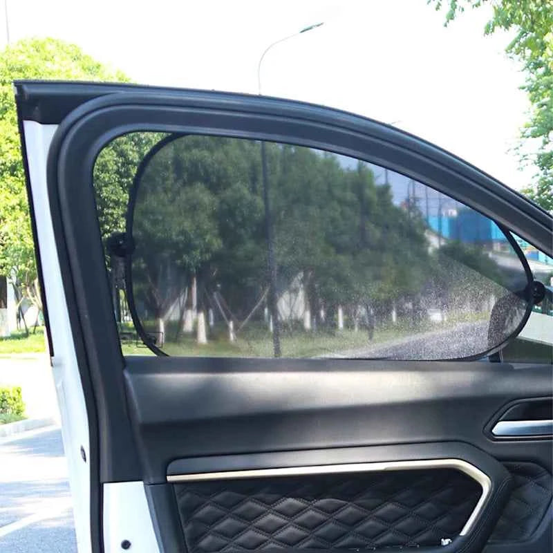 SEAMETAL Car Sun Shade Side Window Curtain Front Rear Window Sunshade Summer UV Blocking Suction Cup Car Sun Protection Curtains