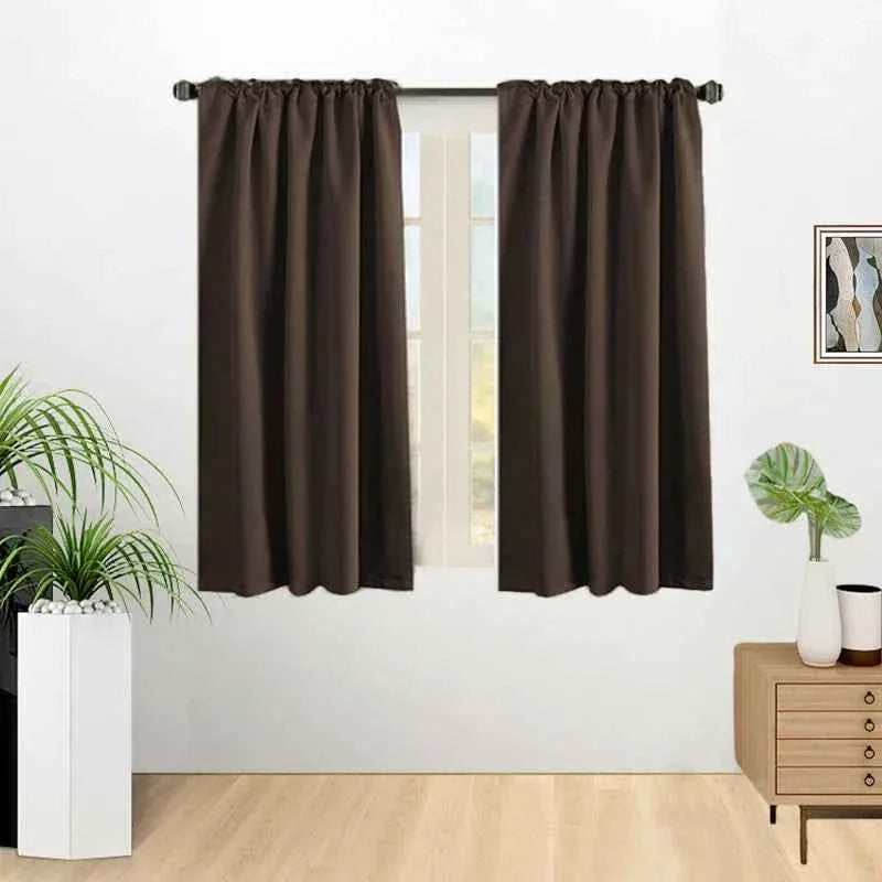 Modern Blackout Curtains - Thermal Insulated Short Drapes for Kitchen & Bedroom (95% Light Blocking) - Shello's Creative Boutique