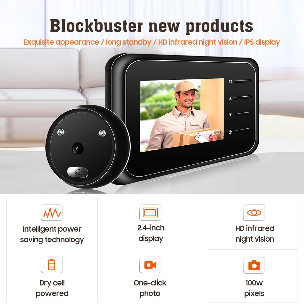 Digital Door Viewer Doorbell Camera with Wireless Monitor & Night Vision