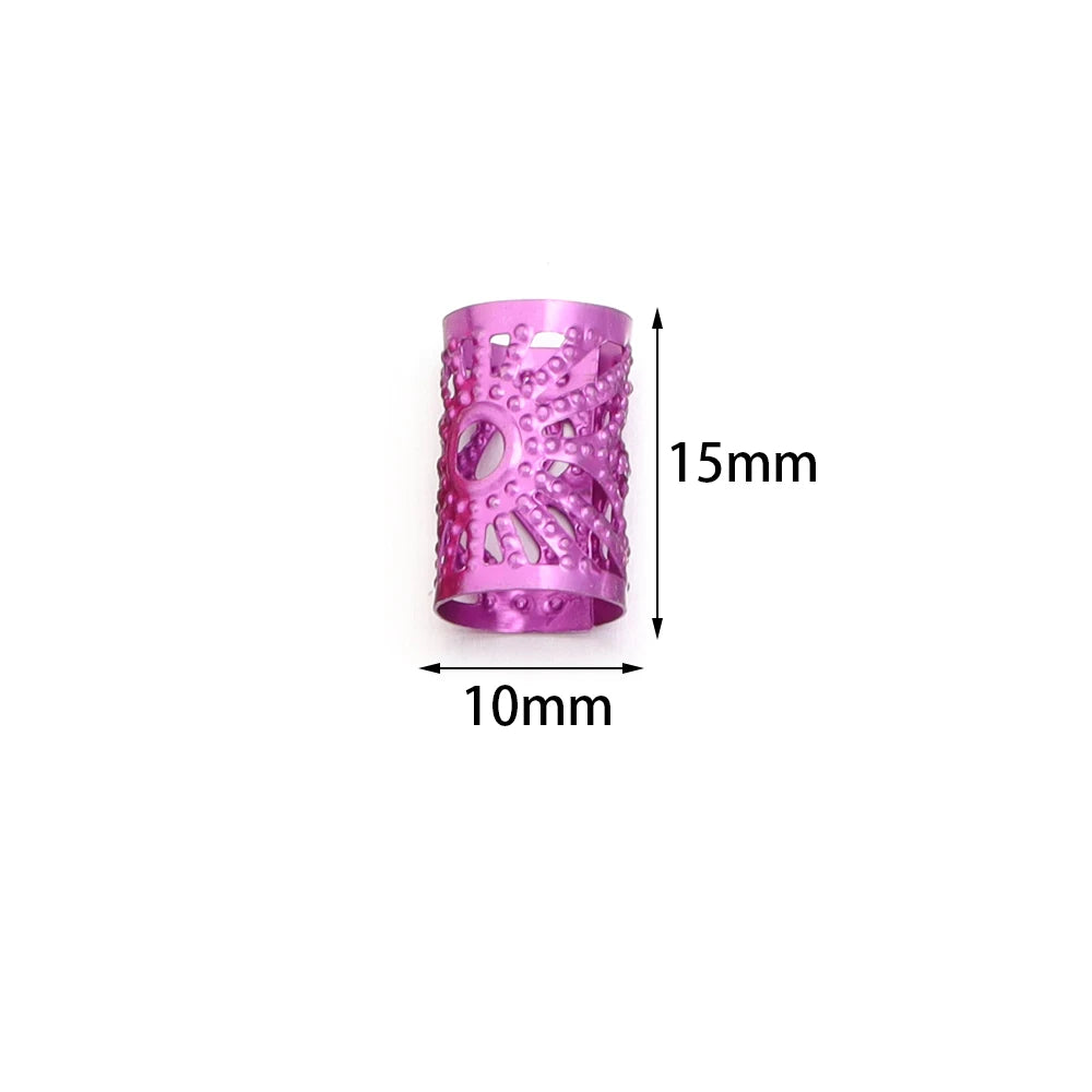 100Pcs/lot Dreadlock Hair Rings Metal Hollow Tube Dirty Dread Braids Adjustable for Cuffs Clip Hair Accessories Styling Tools - Shello's Creative Boutique