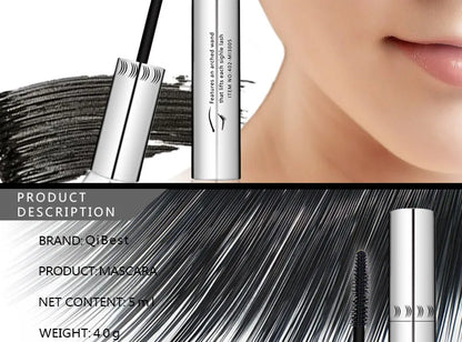 Qibest Silver Tube Mascara Waterproof Long & Curling Black Eyelashes Easy Removal No Dizziness Everlastingly Lasting - Shello's Creative Boutique