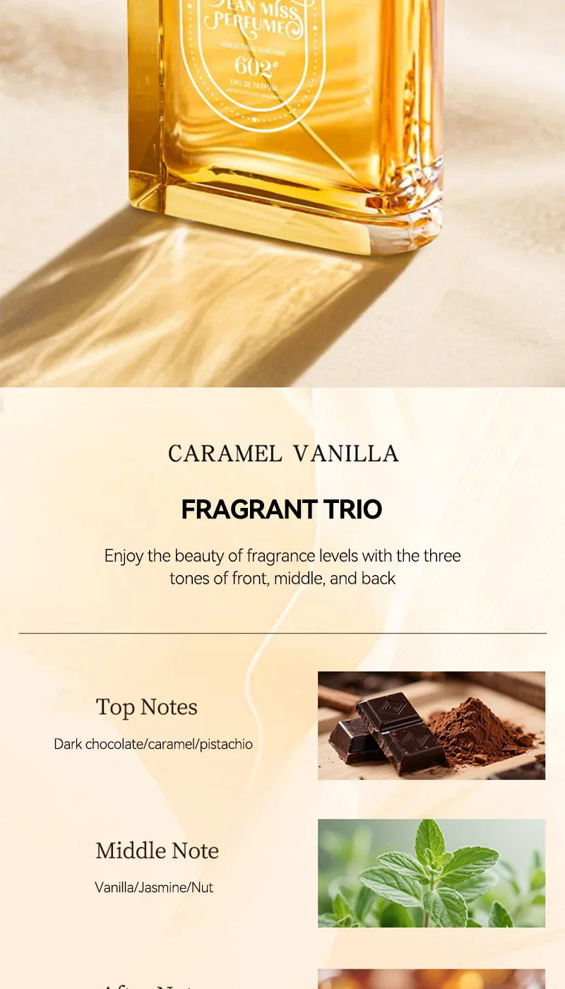 Women Perfume Long-lasting Fresh Caramel Vanilla - 10H Naturally Refreshing Romantic Encounter Gourmand Sweet EDP Spray - Shello's Creative Boutique