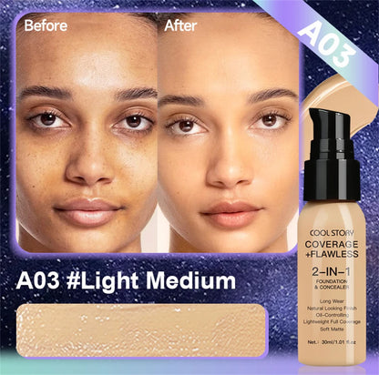 10 Color Lasting Face Foundation Cream Oil-Control Matte BB Cream Liquid Full Coverage Waterproof Hydrating Brighten Concealer - Shello's Creative Boutique
