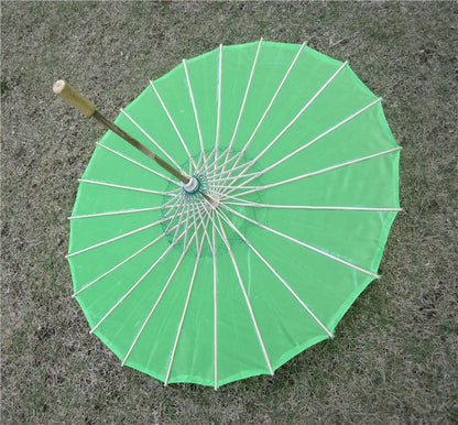 70cm Chinese Fabric Parasol — Traditional Bamboo Dance Umbrella for Weddings & Props
