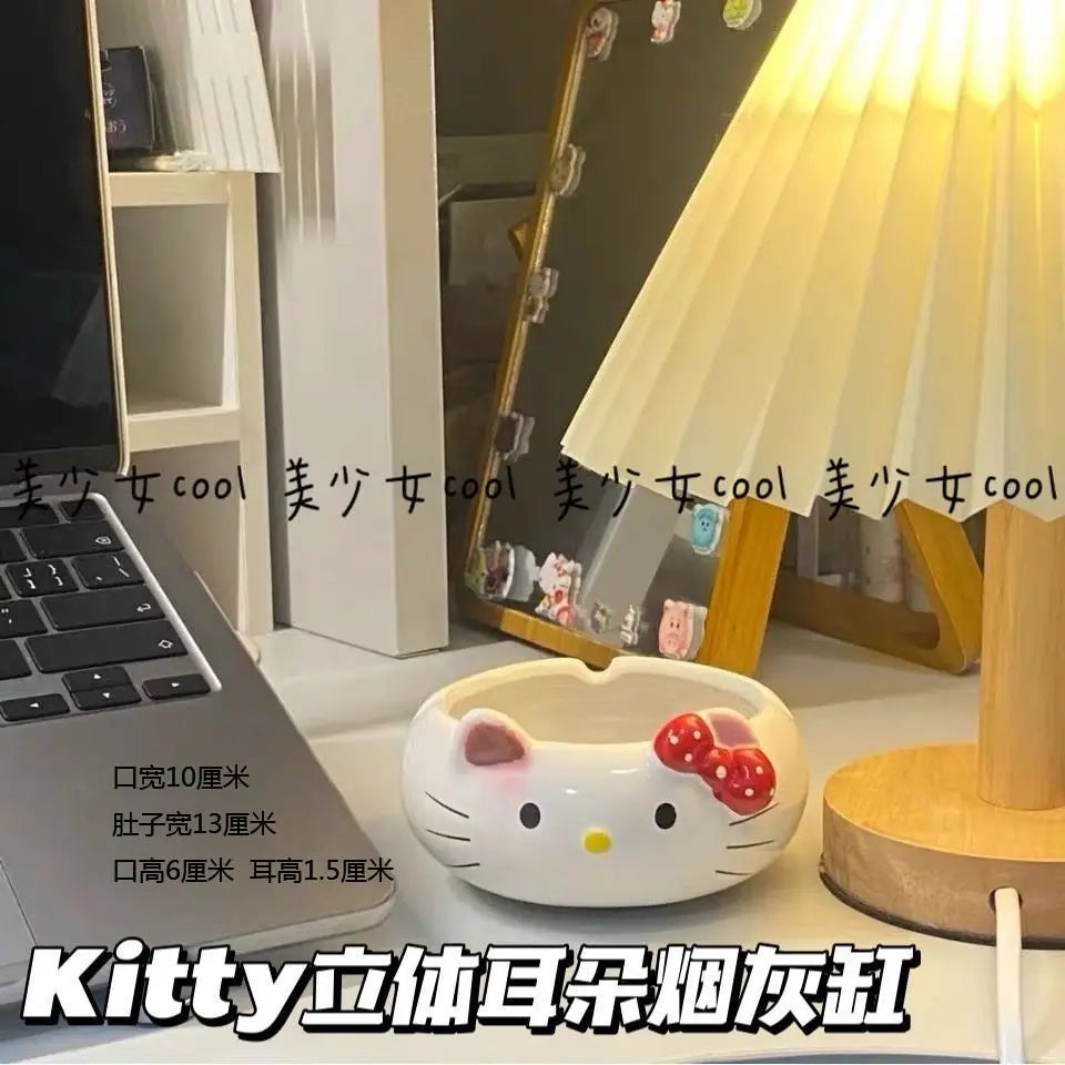 Kawaii Cartoon Character Glass Ashtray – Cute Home Décor Ash Holder Desktop Gift