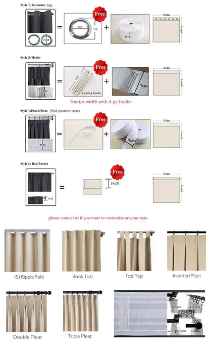 Embroidered Modern Velvet Blackout Curtains - Custom Classic Shading Drapes for Living Room & Bedroom