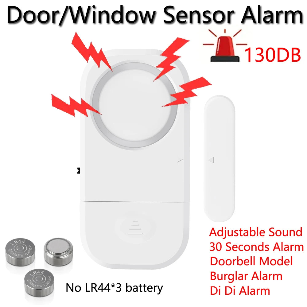 Wireless Door Opening Sensor Alarm with 130dB Alert & Time Delay