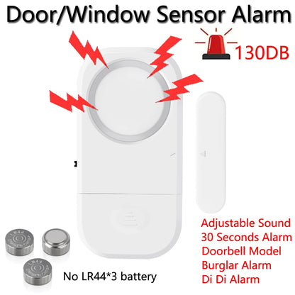 Wireless Door Opening Sensor Alarm with 130dB Alert & Time Delay