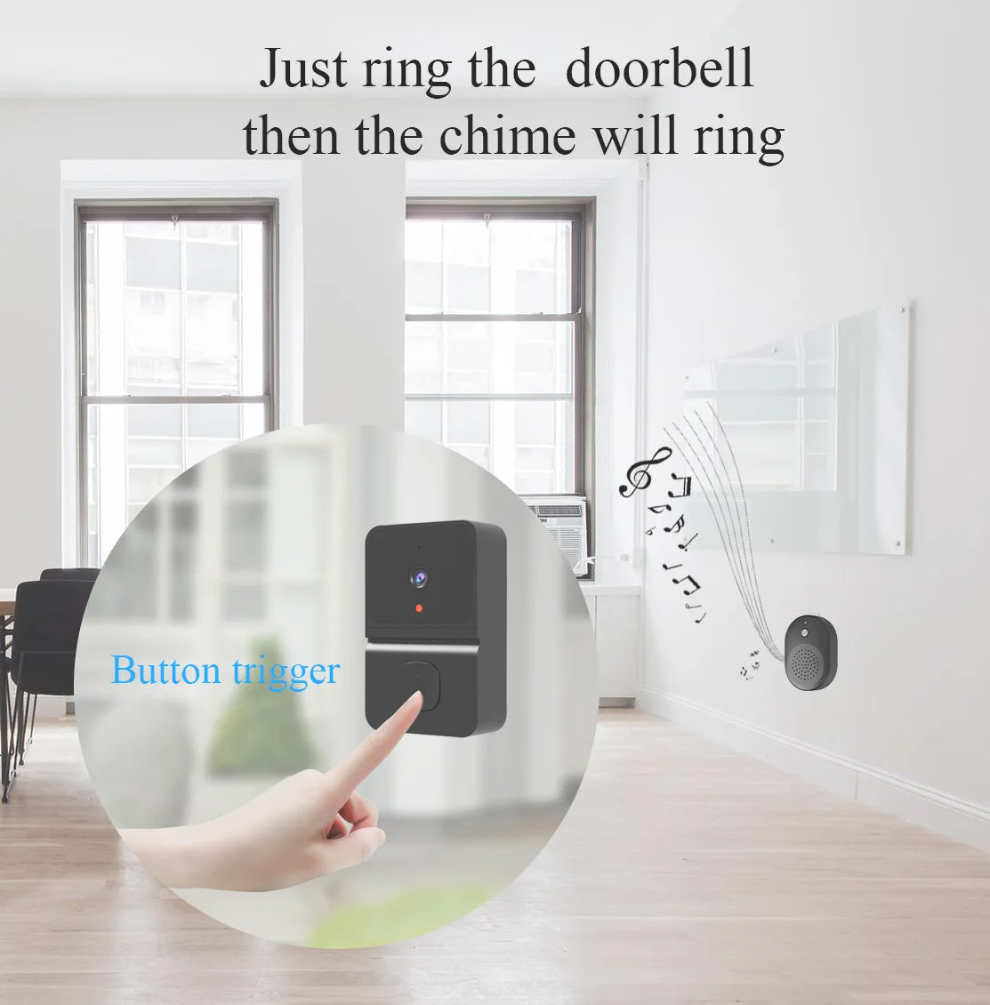 Wireless WiFi Outdoor Doorbell Camera with HD Video, Night Vision & Voice Change