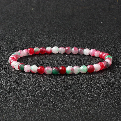 4mm Natural Stone Agate & Lava Stretch Bracelet – Handmade Tiny Bead Bangle for Men & Women