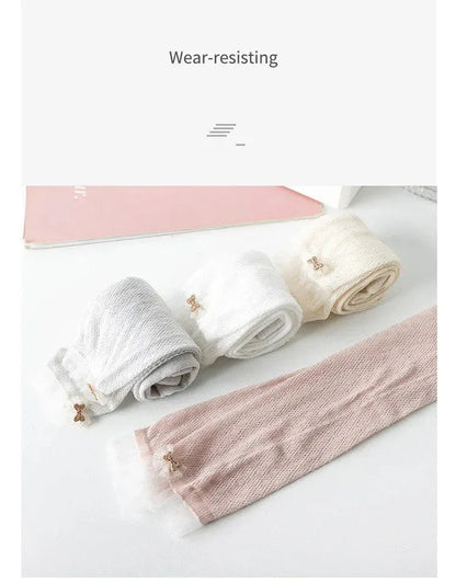 Soft Mesh Lace Summer Leggings for Girls – Hollow-Out Cotton Blend Pants (Ages 1–3) - Shello's Creative Boutique