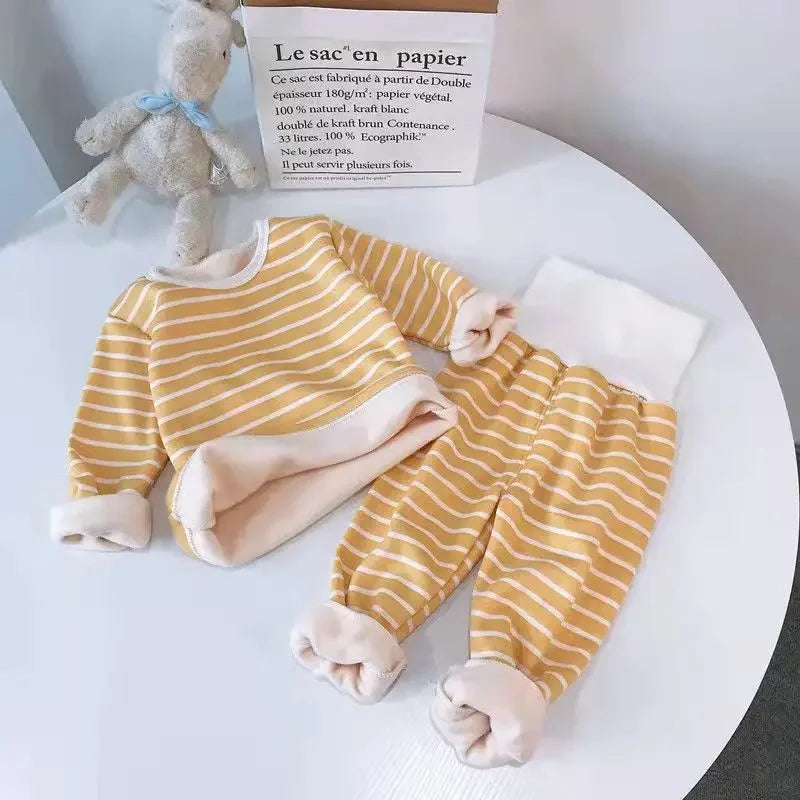 Sonkpuel Unisex Winter Pajama Set – Thickened Plush Cotton Thermal Sleepwear for Kids Shello's Creative Boutique