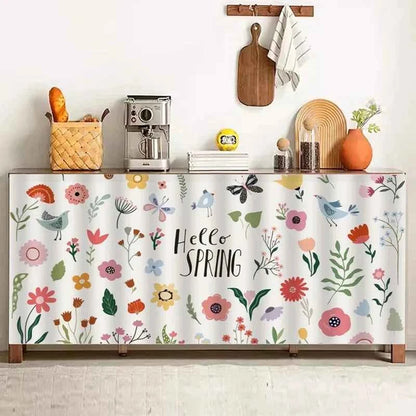 1PC Kitchen Cabinet Curtain Cover Dustproof Cupboard Wardrobe Short Curtains Washable Drapes Self-adhesive Half-Curtain Cortinas