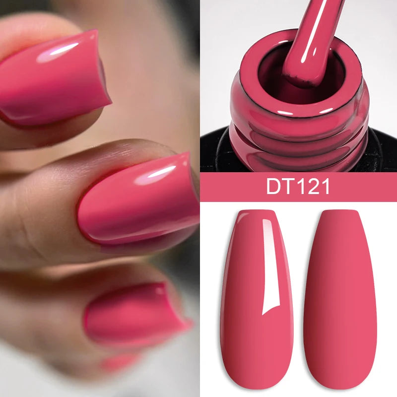 MEET ACROSS 7ml Red Gel Nail Polish Crystal Semi Permanent Soak Off UV Gel Varnish Nail Art Manicure Base Matte Top Coat Vernis - Shello's Creative Boutique