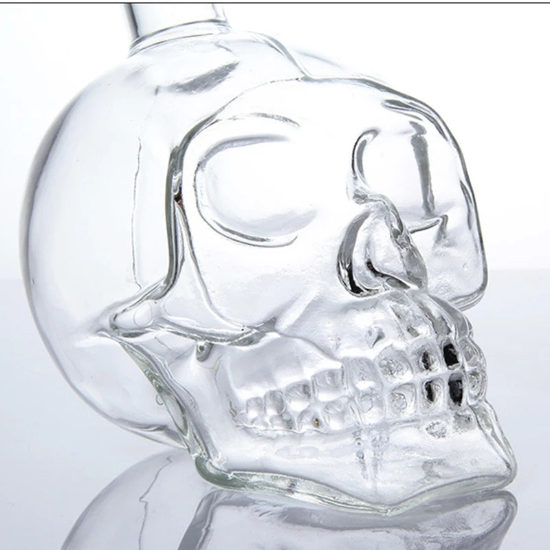 Skull Head Crystal Decanter & Glass Set – Gothic Bar Whisky Vodka Wine Spirits