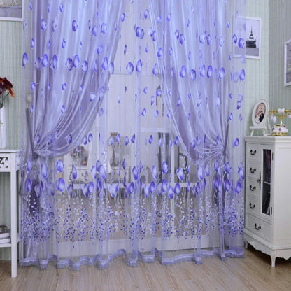 Beeinch Floral Tulle Curtains - Modern Sheer Window Panels for Living Room & Bedroom - Shello's Creative Boutique