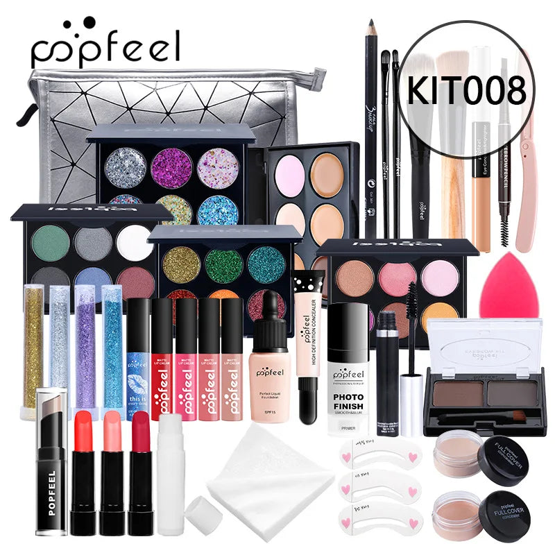 Christmas Makeup Gift Box Foundation Eyeshadow Powder Long Lasting Lip Ink 27 Pieces Birthday Gifts Makeup for Women Full Kit - Shello's Creative Boutique
