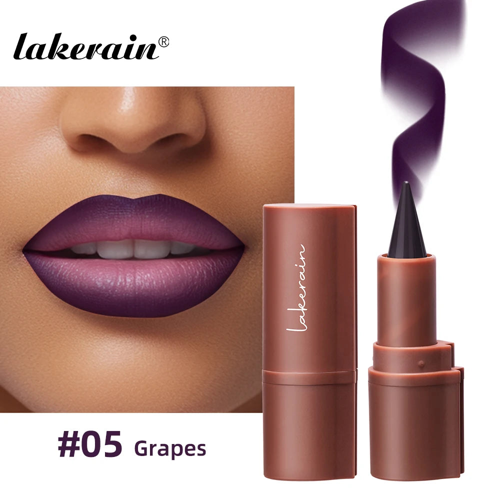 Lakerain Lip Liner Matte Black Brown Velvet Lipstick Waterproof Non Sticky Contouring Tint Lipliner Crayon Lip Makeup - Shello's Creative Boutique