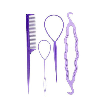 4-Piece Hair Braiding Tool Set - DIY Loop Styling Tools for Easy Braids - Shello's Creative Boutique