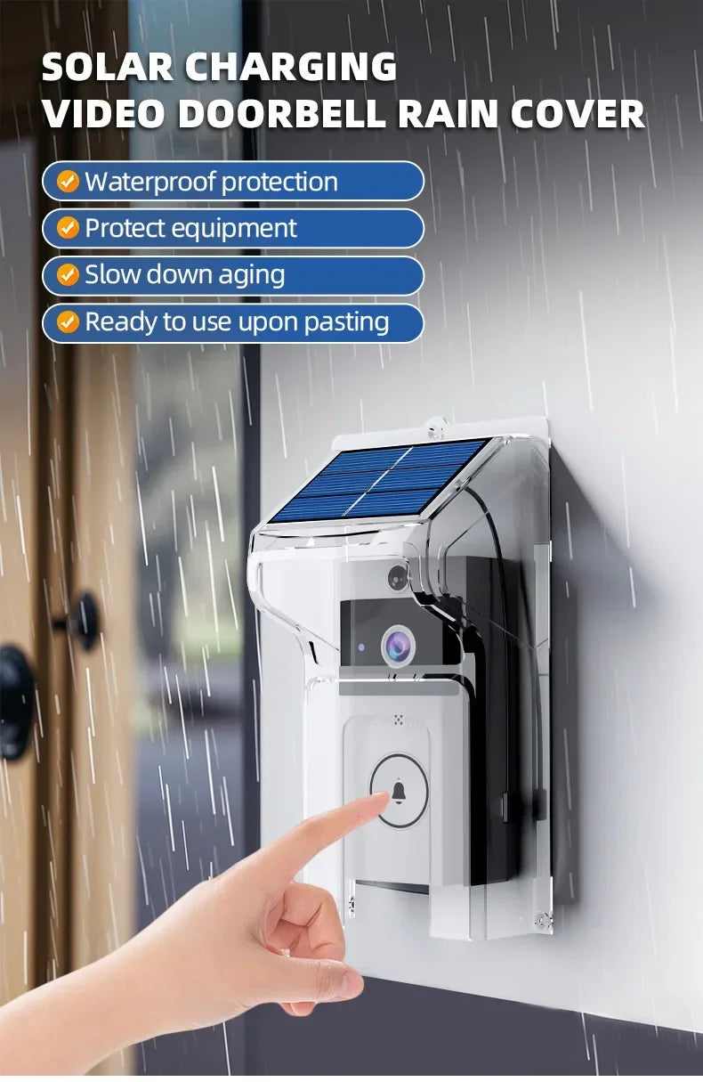 Outdoor Wireless Solar Doorbell Camera with WiFi & Waterproof Cover