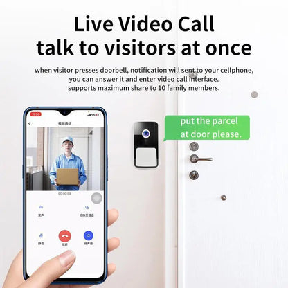 M5 Smart WiFi Video Doorbell Camera with IR Night Vision & Alarm