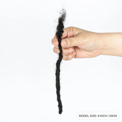 Loc Extension Human Hair 0.6cm Width 8inch 50 Strands Handmade Dreadlock Inter Extension Human Hair for Women/Men/Kids - Shello's Creative Boutique