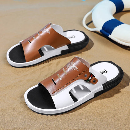 Men's Casual Summer Sandals – Black & Orange