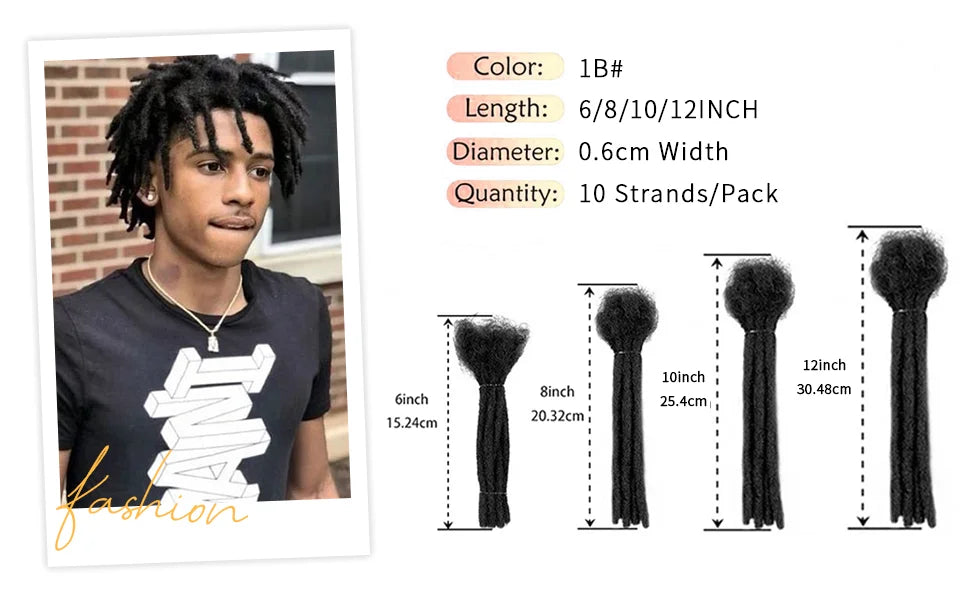 Dreadlocks Extensions Synthetic Dreads Hair  Reggae Hip-hop Synthetic Afro Kinky Style Locs Extensions For Men/Women - Shello's Creative Boutique
