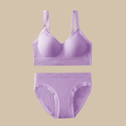 Everyday Seamless Bra & Brief Set – Soft Ribbed Comfort by NoEnName_Null