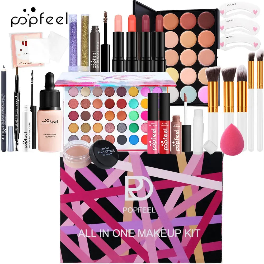 Professional Makeup Set Full Makeup Kit Eye Shadow Blush Foundation Face Powder Makeup Case Korean Cosmetic Christmas Gifts - Shello's Creative Boutique