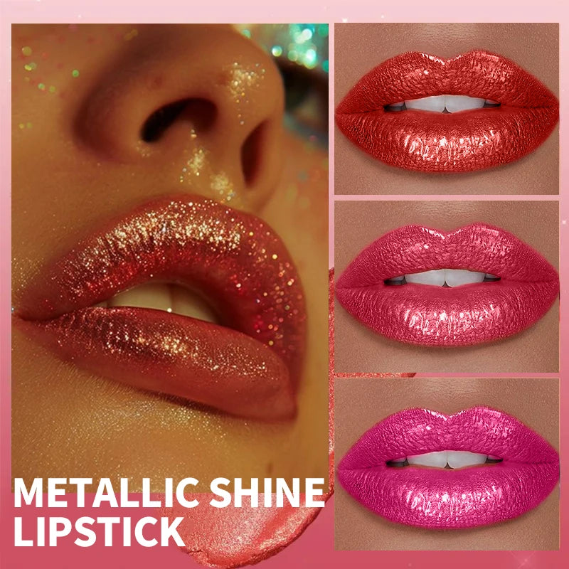 High Pigmented Shiny Lipstick,Stain Resistant,Long-Lasting,Glossy Waterproof Lipstick Shimmering Makeup Valentine'S Day Gift - Shello's Creative Boutique