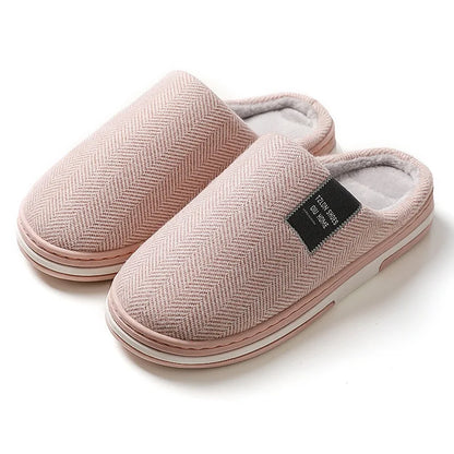 Men's Winter Warm Cotton Slippers - Couples Flats Non-Slip Indoor Slides (Large Size 40-51)