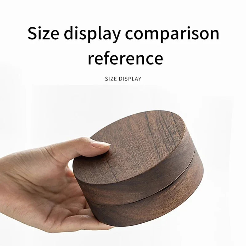 Stainless Steel & Walnut Wood Desktop Ashtray with Lid – Windproof