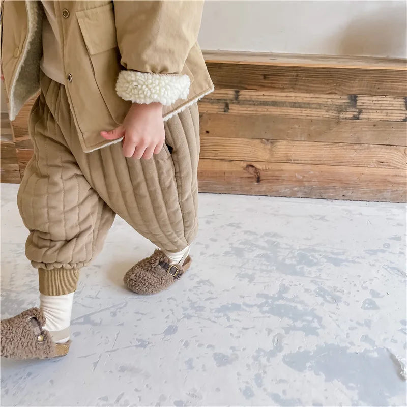 Winter Cotton-Padded Kids Harem Trousers – Unisex Full-Length Thermal Pants (Ages 2–7) Shello's Creative Boutique