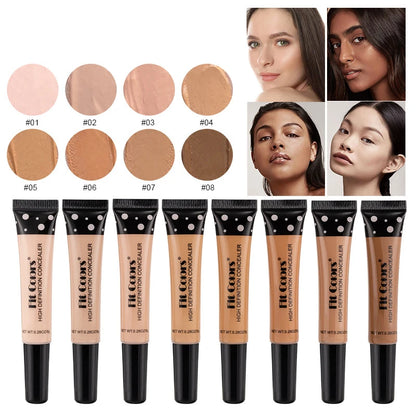 Nude Makeup Facial Foundation Waterproof Cover Blemish Base Fluid Concealer Oil Control Lasting Brighten Skin BB Cream Cosmetics - Shello's Creative Boutique