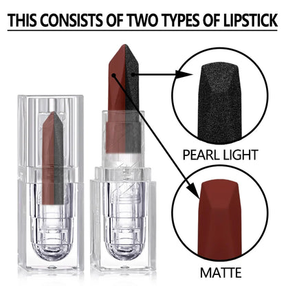 Lipstick Waterproof Long Lasting Moisturizing Matte Non-stick Cup Pearlescent Diamond Lip Tint Red Sexy Lips Makeup - Shello's Creative Boutique