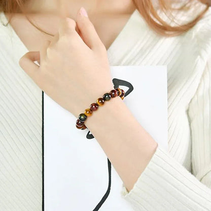 Tiger Eye Crystal Bead Bracelet – Natural Stone Healing Jewellery for Men & Women