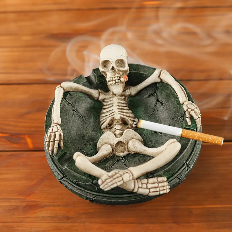 Skull Decorative Ashtray – Household Desktop Ash Tray for Home & Office