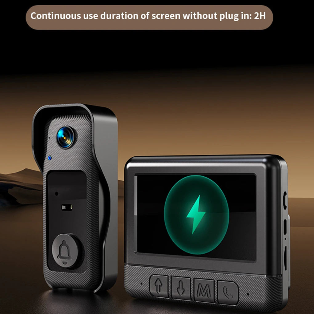 4.3 Inch Wireless Video Doorbell with 130° Camera & Night Vision