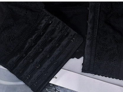 Embroidered Push-Up Backless Bra – Sexy Lace Lingerie for Women, Plus Size Wire-Free Bra Tops (C–E Cup, 36–48)