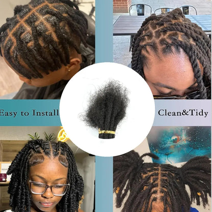 Loc Extension Human Hair 0.6cm Width 8inch 50 Strands Handmade Dreadlock Inter Extension Human Hair for Women/Men/Kids - Shello's Creative Boutique