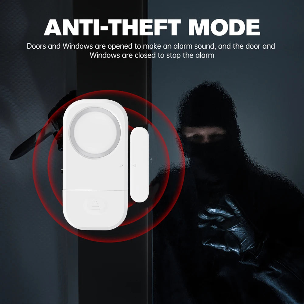 Wireless Door Opening Sensor Alarm with 130dB Alert & Time Delay