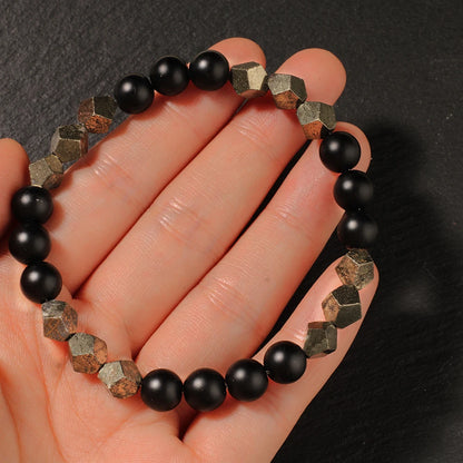 Natural Blue Tiger Eye Stone Bracelet – Unisex Handmade Stretch Beaded Bangle
