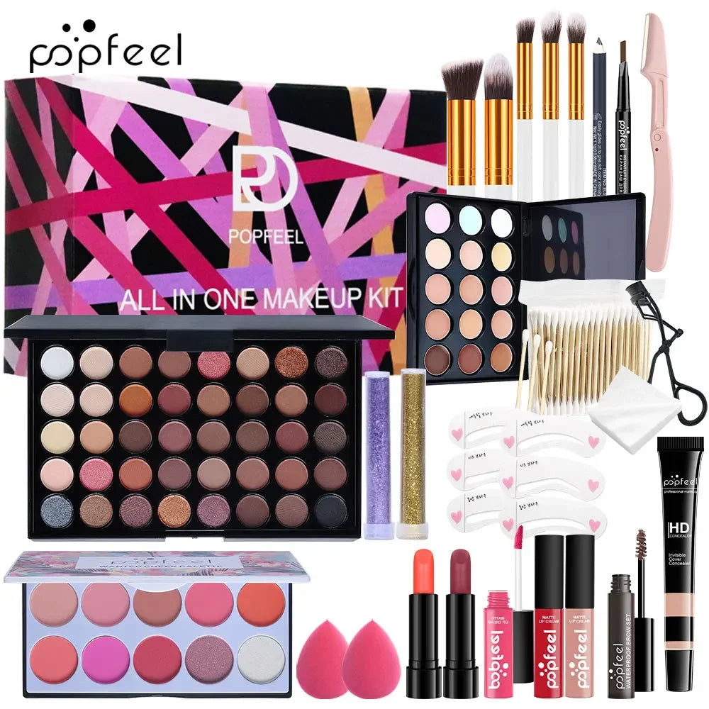 Professional Makeup Set Full Makeup Kit Eye Shadow Blush Foundation Face Powder Makeup Case Korean Cosmetic Christmas Gifts - Shello's Creative Boutique