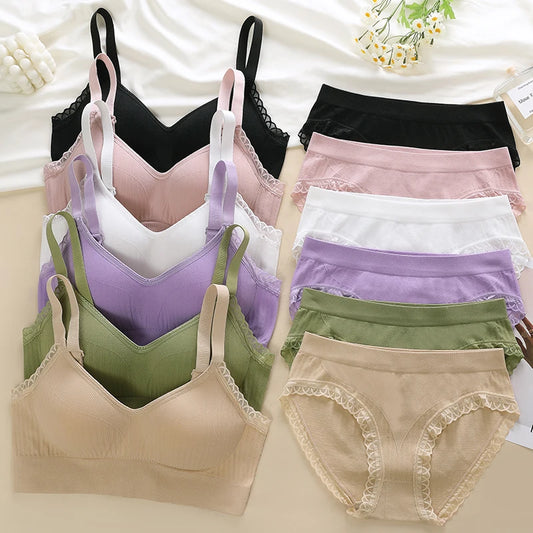 Everyday Seamless Bra & Brief Set – Soft Ribbed Comfort by NoEnName_Null