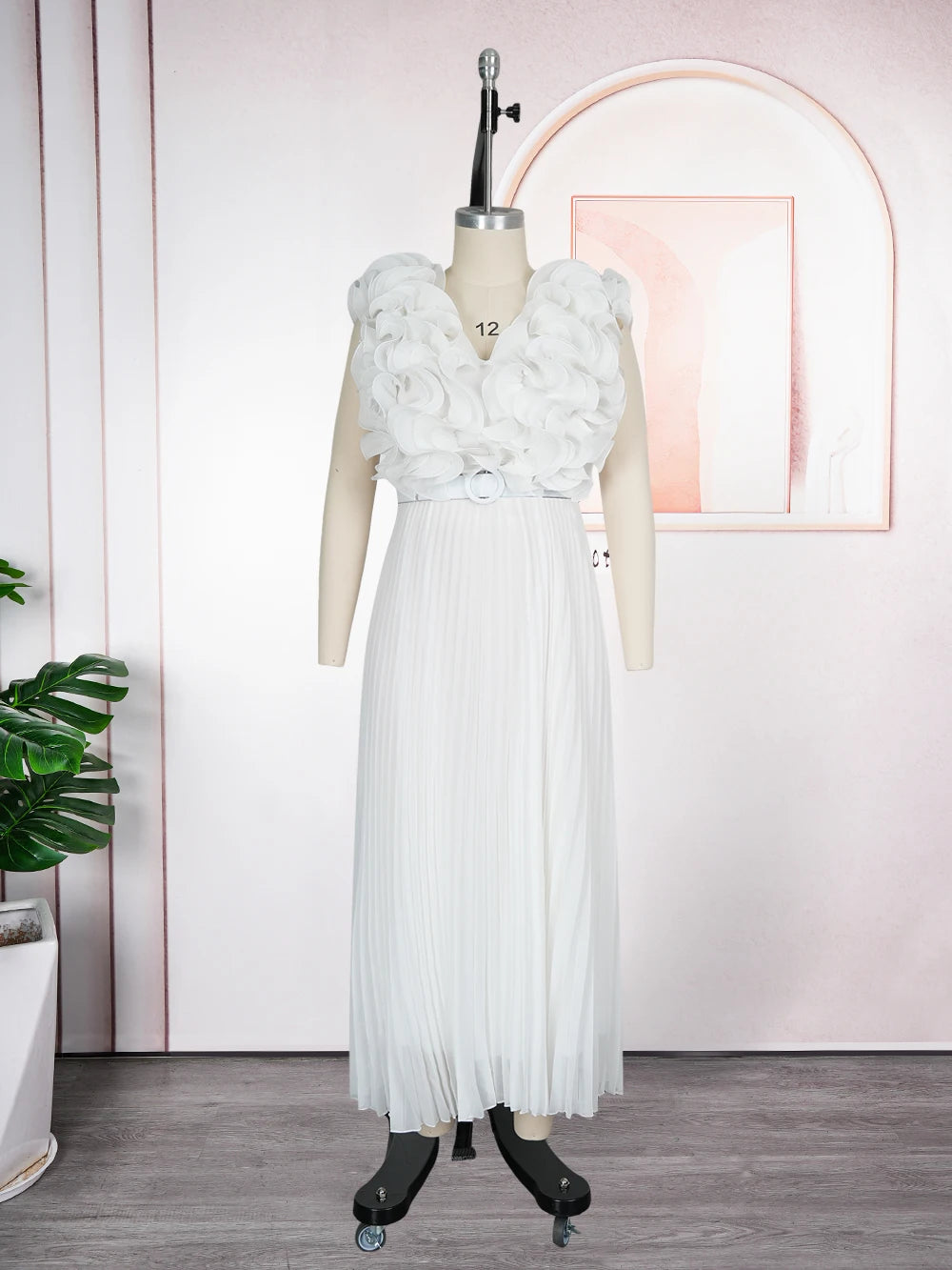 Elegant African Maxi Dress - Sleeveless Chiffon Evening Gown - Shello's Creative Boutique